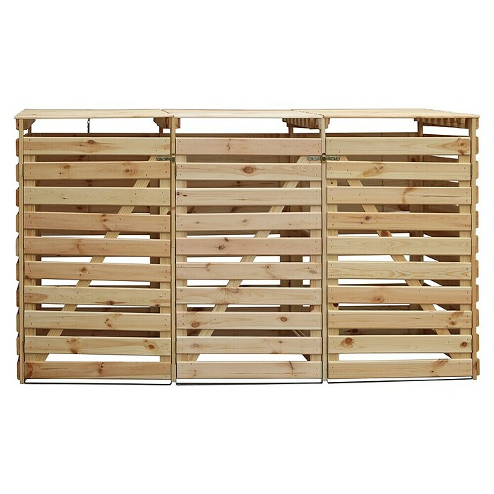 Promadino Mülltonnenbox Vario V (Holz, Natur, Geeignet für: 3 Mülltonnen) | BAUHAUS