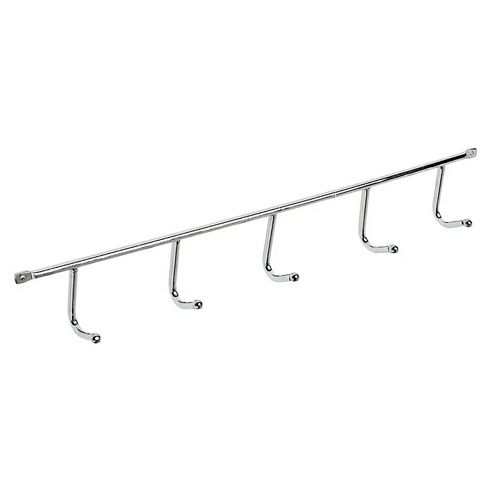 Garderobenleiste - Anzahl Haken: 5 Stk., Breite: 35,9 cm - Die Chrom-Garderobenleiste mit sechs Haken ist ideal für die Aufbewahrung von Jacken, Mänteln und anderen Kleidungsstücken. Stilvoll und funktional.