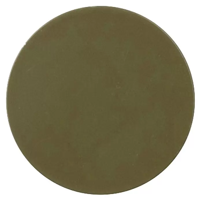 Rei Garderobenhaken C8719 - L x B x H: 25 x 30 x 30 mm, Edelstahl, Olive - Dunkelolivgrüner runder Untersetzer.