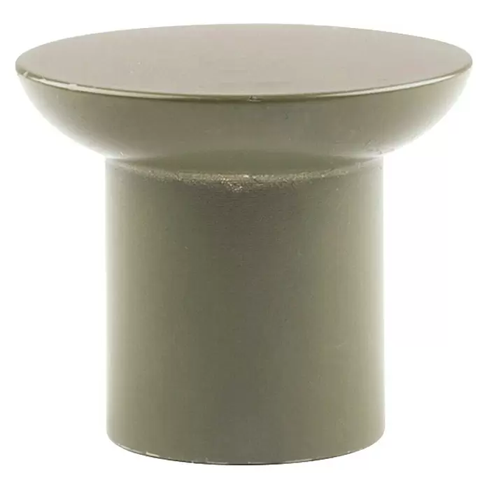 Rei Garderobenhaken C8719 - L x B x H: 25 x 30 x 30 mm, Edelstahl, Olive - Glatter, olivgrüner runder Knopf mit konischer Oberseite und zylindrischem Sockel.