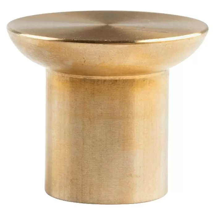 Rei Garderobenhaken C8719 - L x B x H: 25 x 30 x 30 mm, Edelstahl, Bronze - Zylindrischer Möbelknauf aus gebürstetem Messing mit flacher, konischer Oberseite.