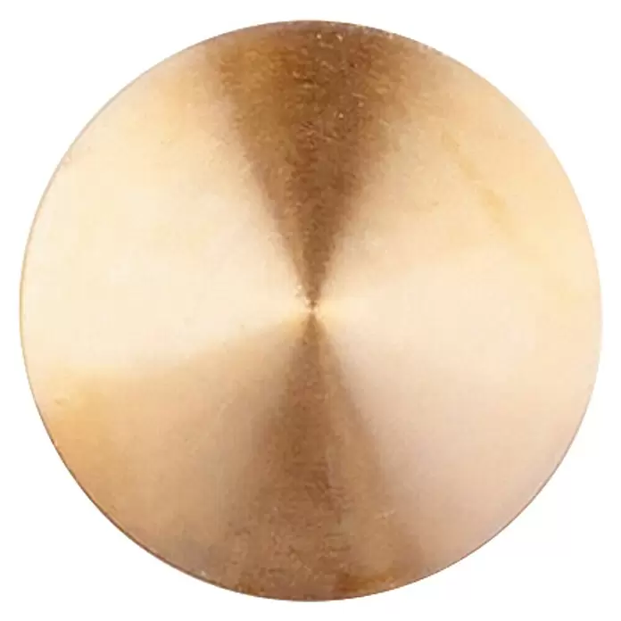 Rei Garderobenhaken C8719 - L x B x H: 25 x 30 x 30 mm, Edelstahl, Bronze - Kreisförmige, gebürstete Messingscheibe mit radialer Metalltextur.