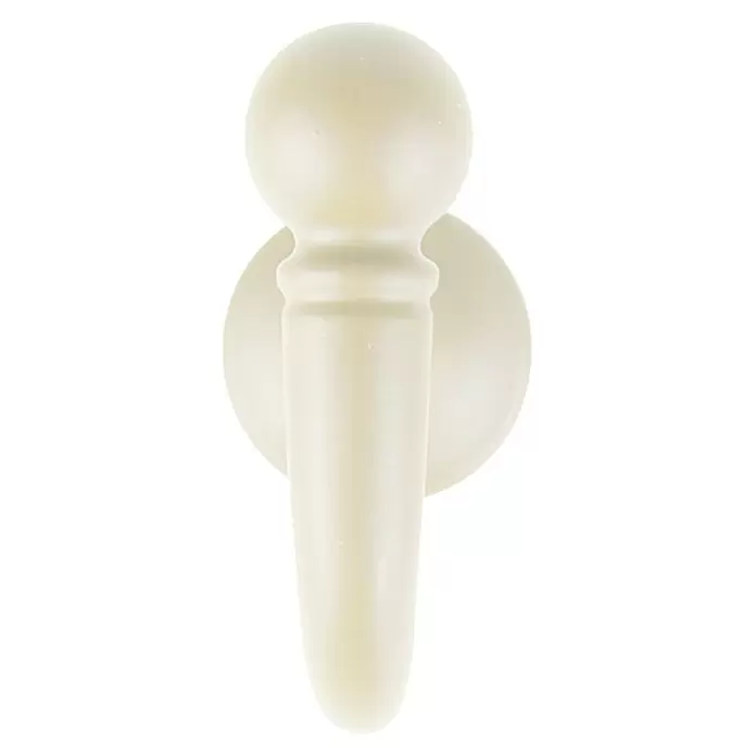 Rei Garderobenhaken C1035 - L x B x H: 42 x 22 x 51 mm, Zinkdruckguss, Grau - Matter cremeweißer Kleiderhaken mit kugelförmigem Kopf und konischem Körper.