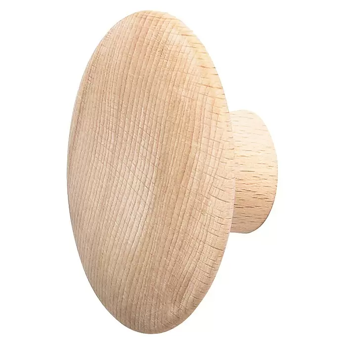 Rei Garderobenhaken 268 - L x B x H: 36 x 60 x 60 mm, Holz, Beige - Heller, ovaler Holzknopf mit runder Basis.
