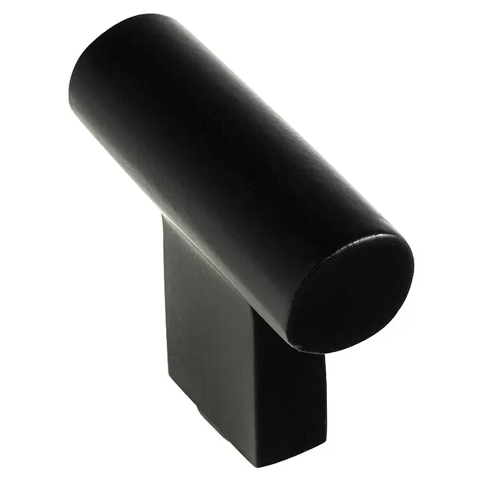 Rei Pomo para muebles - Ø x L: 12 x 33 mm, Negro - Tirador en T negro mate para armarios o cajones.
