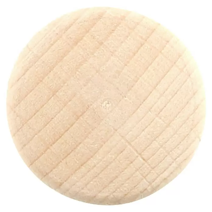 Rei Garderobenhaken 277 - L x B x H: 45 x 28 x 28 mm, Holz, Beige - Rundes helles Holzplättchen mit sichtbarer Maserung.