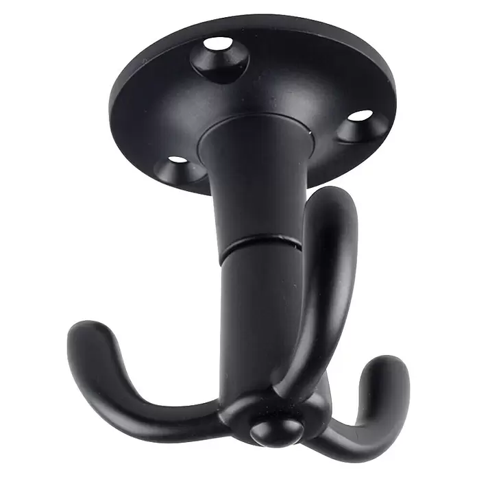 Rei Garderobenhaken C8724 - L x B x H: 54 x 46 x 46 mm, Aluminium, Schwarz - Mattschwarzer Metall-Deckenhaken mit drei Haken zum Aufhängen von Gegenständen.