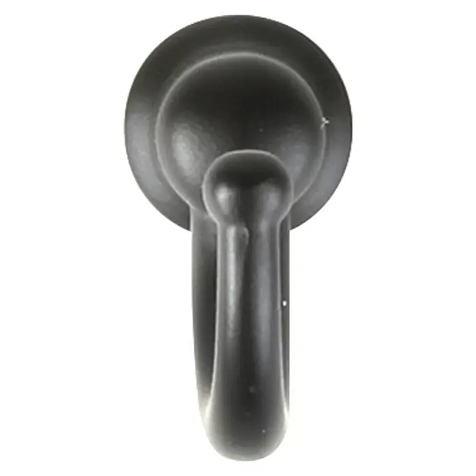 Rei Garderobenhaken C1034 - L x B x H: 29 x 12 x 20 mm, Zinkdruckguss, Schwarz - Dunkler einzelner Wandhaken mit runder Basis.