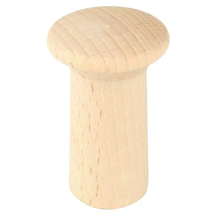 Rei Garderobenhaken 277 - L x B x H: 45 x 28 x 28 mm, Holz, Beige - Naturholz-Möbelzapfen mit runder, flacher Oberseite.