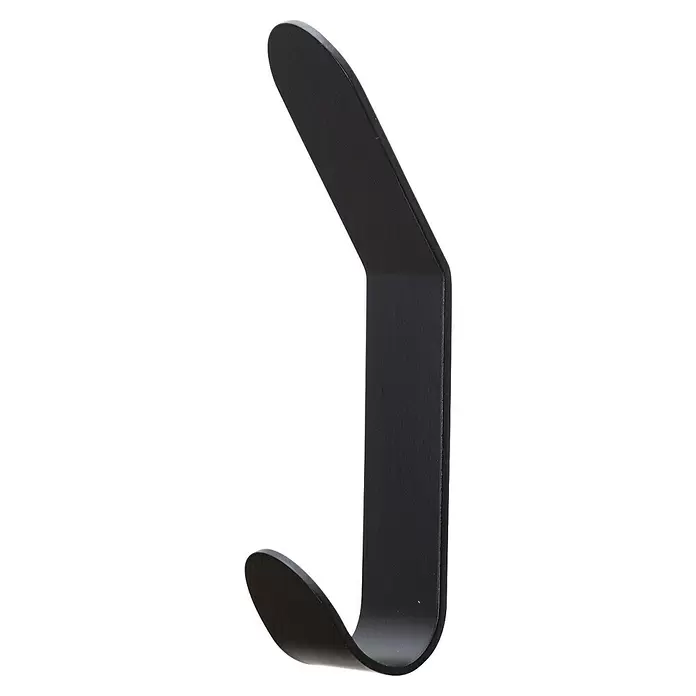 Rei Garderobenleiste C8709 - L x B x H: 35 x 35 x 137 mm, Stahl, Schwarz - Eleganter, mattschwarzer Metall-Wandhaken zum Aufhängen.