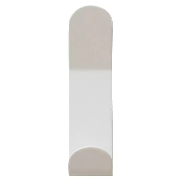 Rei Garderobenleiste C8709 - L x B x H: 35 x 35 x 137 mm, Stahl, Weiß - Glatter, matter, hellgrauer Block mit abgerundeter Ober- und Unterseite.