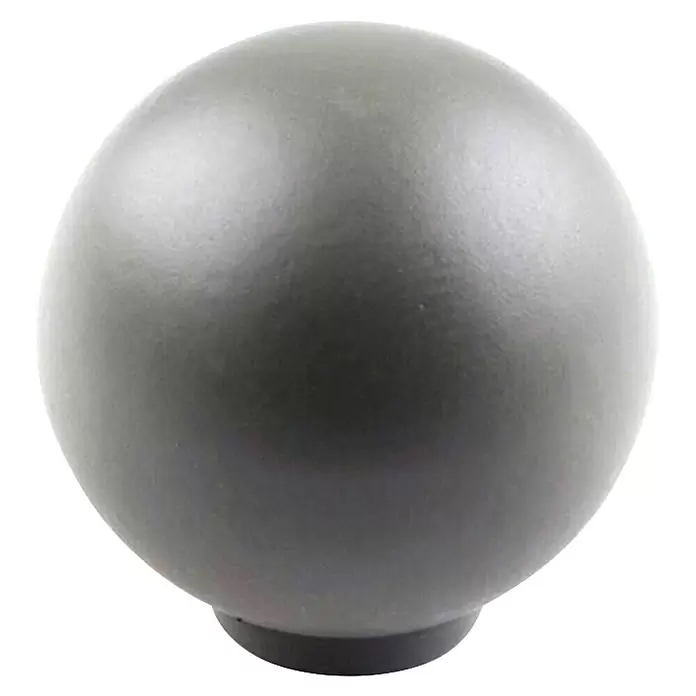 Rei Pomo para muebles 308 - Diámetro: 28 mm, Plástico, Gris ceniza - Esfera gris mate con ligera textura y base plana.