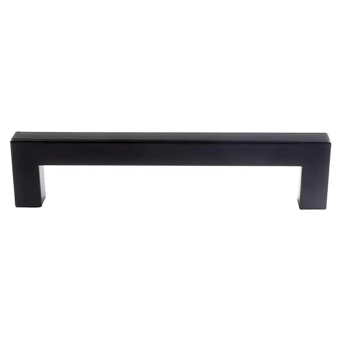 Rei Tirador para muebles - L x An x Al: 140 x 12 x 35 mm, Distancia entre orificios: 128 mm, Acero, Negro, 2 ud. - Tirador moderno rectangular negro mate para mueble.