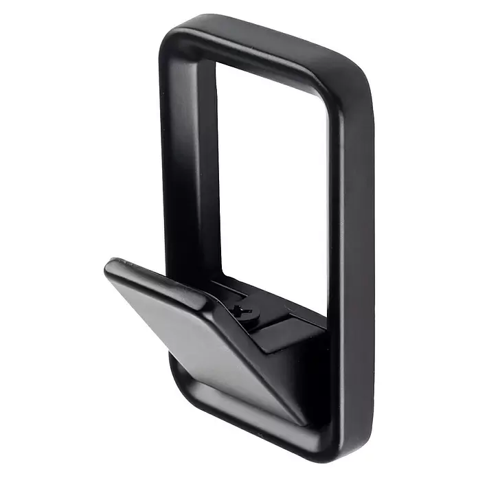 Rei Garderobenhaken C8729 - L x B x H: 30 x 41 x 70 mm, Metall, Schwarz - Schwarzer, klappbarer Kleiderhaken mit schlankem, rechteckigem Design.