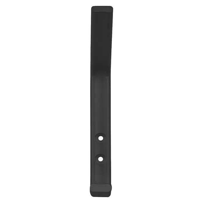 Rei Garderobenhaken C6802 - L x B x H: 74 x 20 x 175 mm, Aluminium, Schwarz - Mattes dunkelgraues, längliches Bauteil mit zwei runden Löchern.
