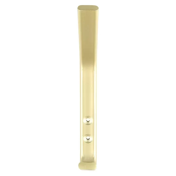 Rei Garderobenhaken C6802 - L x B x H: 74 x 20 x 175 mm, Aluminium, Gold - Länglicher, goldbeiger Metallstreifen mit abgerundeten Enden und zwei mittigen Rundlöchern.