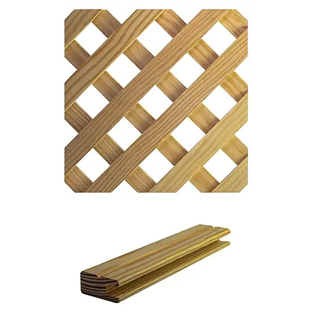 Celosía de madera D12 Clásica 1 con perfil de acabado