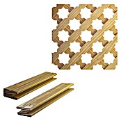 Celosía de madera D12 Estrella 2 con perfil de acabado y unión (An x Al: 85 x 107 cm, Beige) | BAUHAUS