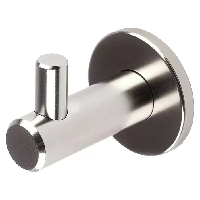 Rei Garderobenhaken C8742 - L x B x H: 45 x 35 x 38 mm, Aluminium, Silber - Einzelner Wandhaken aus gebürstetem Edelstahl.