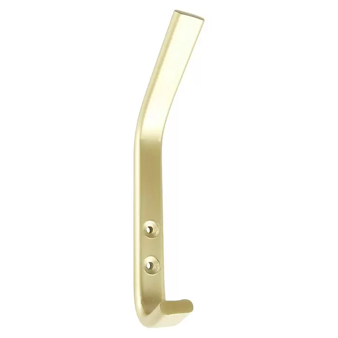 Rei Garderobenhaken C6802 - L x B x H: 74 x 20 x 175 mm, Aluminium, Gold - Champagnerfarbener Metall-Kleiderhaken mit zwei Schraubenlöchern zur Wandmontage.