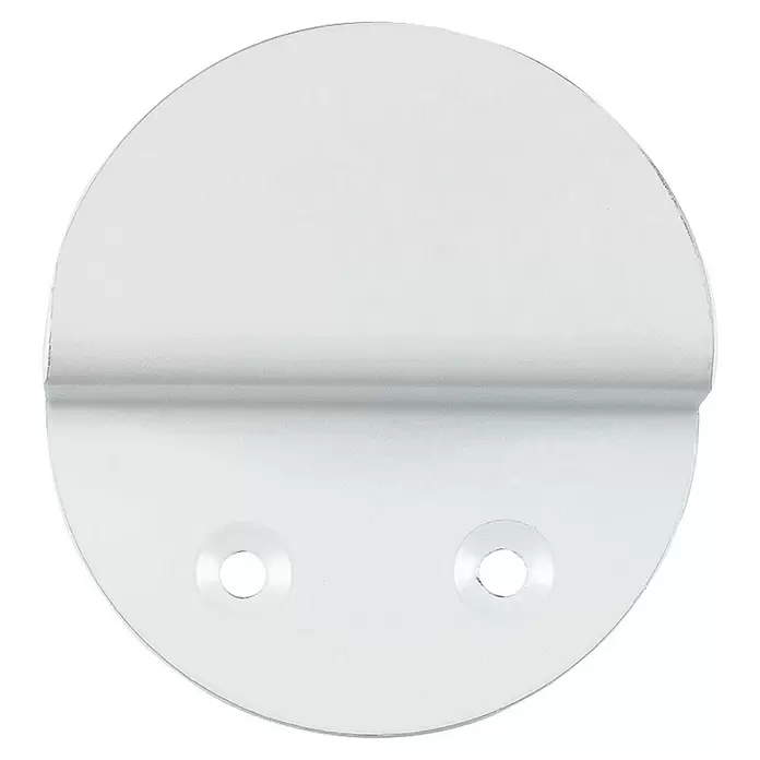 Rei Garderobenhaken C8712 - L x B x H: 32 x 60 x 64 mm, Stahl, Weiß - Runder hellgrauer Metallgriff mit einer horizontalen Leiste und zwei Befestigungslöchern.
