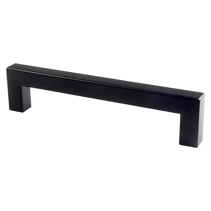Rei Tirador para muebles - L x An x Al: 140 x 12 x 35 mm, Distancia entre orificios: 128 mm, Acero, Negro, 2 ud. - Tirador de barra cuadrada negro mate para armarios.