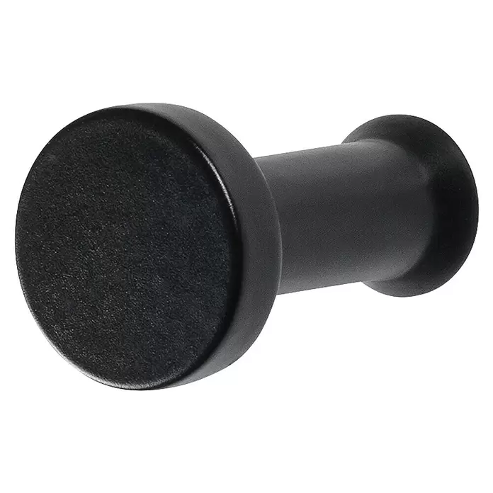 Rei Garderobenhaken C700 - L x B x H: 40 x 24 x 24 mm, Zinkdruckguss, Schwarz - Schwarzer, matter, texturierter Möbelknauf mit Zylinderstiel und ausgestelltem Sockel.