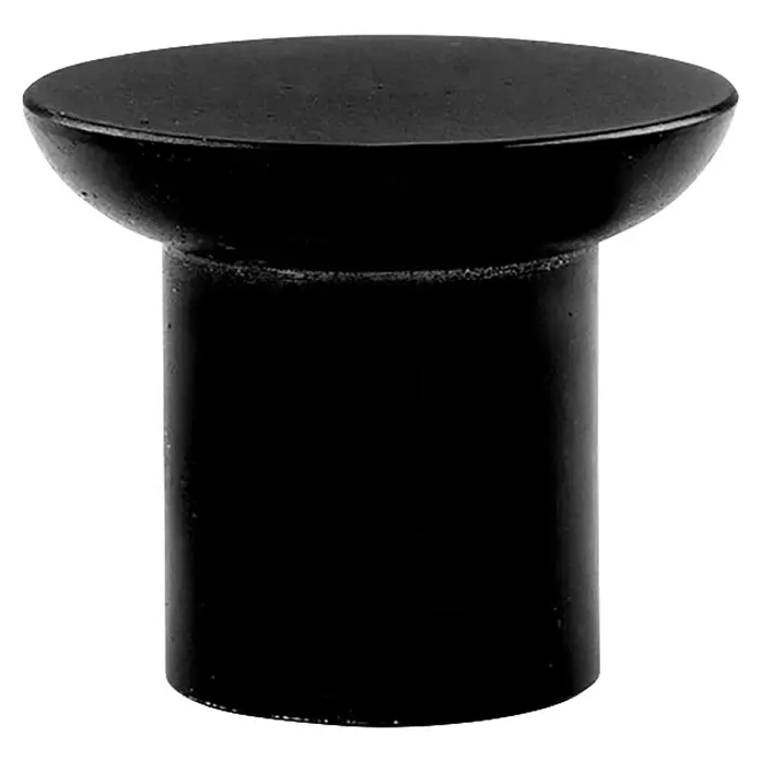 Rei Garderobenhaken C8719 - L x B x H: 25 x 30 x 30 mm, Edelstahl, Schwarz - Schwarzer Metallknauf mit flacher, breiter Oberseite und zylindrischer Basis.