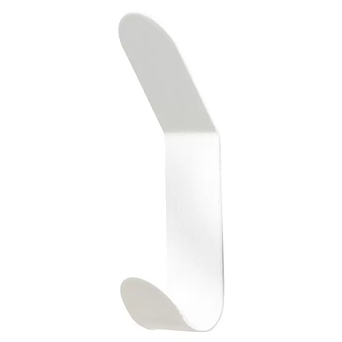 Rei Garderobenleiste C8709 - L x B x H: 35 x 35 x 137 mm, Stahl, Weiß - Weißer, L-förmiger Kunststoffhaken mit glatter, matter Oberfläche.