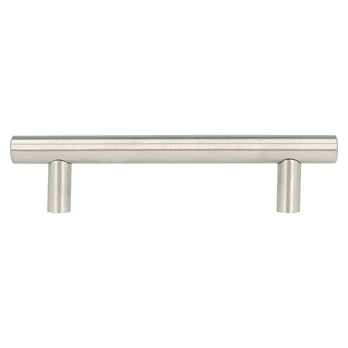 Rei Tirador para muebles - Distancia entre orificios: 96 mm, Acero, Acero inoxidable, Redonda, L x An x Al: 136 x 12 x 32 mm - Tirador de barra en T de metal cepillado para muebles.