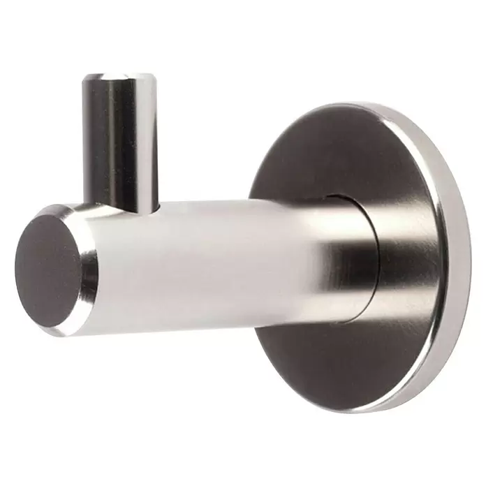 Rei Garderobenhaken C8742 - L x B x H: 45 x 35 x 38 mm, Aluminium, Silber - Einzelner Wandhaken aus gebürstetem Metall.