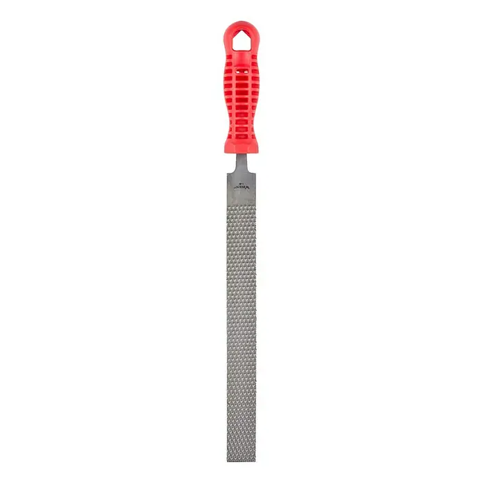 Wisent Feilraspel - Hieb: 1/Grob, Länge Feilenblatt: 200 mm - Raspel mit rotem Griff, ideal für Holzbearbeitung und andere Schleifarbeiten. Das Werkzeug zeichnet sich durch seine robuste Bauweise aus.