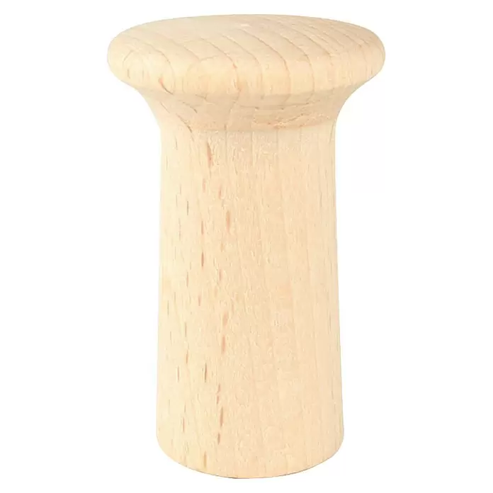 Rei Garderobenhaken 277 - L x B x H: 45 x 28 x 28 mm, Holz, Beige - Heller Möbelknauf aus Naturholz mit runder, flacher Oberseite und zylindrischer Basis.