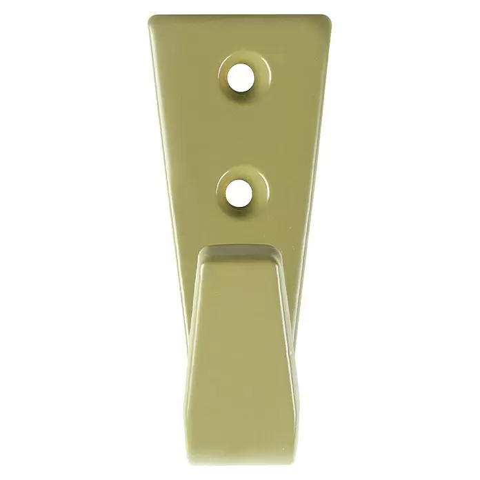 Rei Garderobenhaken C6803 - L x B x H: 38 x 28 x 70 mm, Aluminium, Grün - Khakifarbener Wandhaken mit rechteckigem Haken und zwei vorgebohrten Befestigungslöchern.