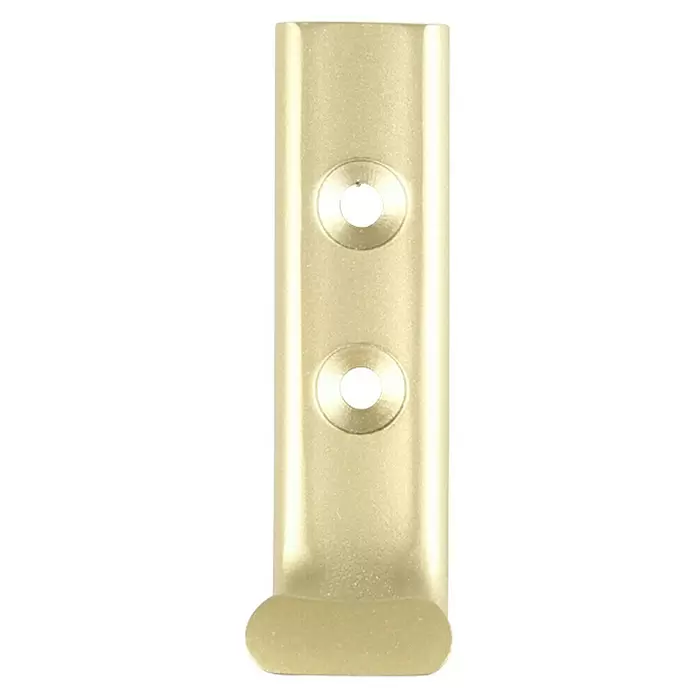 Rei Garderobenhaken C6801 - L x B x H: 42 x 20 x 73 mm, Aluminium, Gold - Hellgoldene Metallhalterung mit zwei Senkbohrungen.