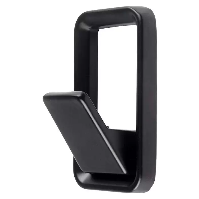 Rei Garderobenhaken C8729 - L x B x H: 30 x 41 x 70 mm, Metall, Schwarz - Moderner, mattschwarzer, rechteckiger Wandhaken mit angewinkeltem Arm zum Aufhängen.