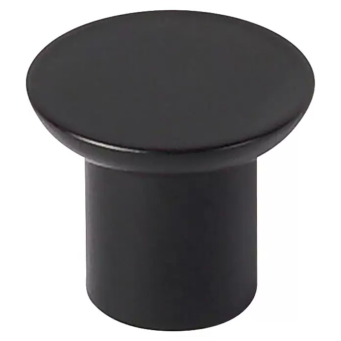 Rei Garderobenhaken C8719 - L x B x H: 25 x 30 x 30 mm, Edelstahl, Schwarz - Schwarzer zylindrischer Möbelknauf mit flacher, runder Oberseite.