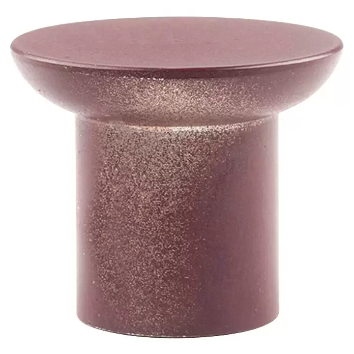 Rei Garderobenhaken C8719 - L x B x H: 25 x 30 x 30 mm, Edelstahl, Bordeaux - Dunkelbronze gesprenkelter Knopf mit breiter, flacher Oberseite und zylindrischem Sockel.