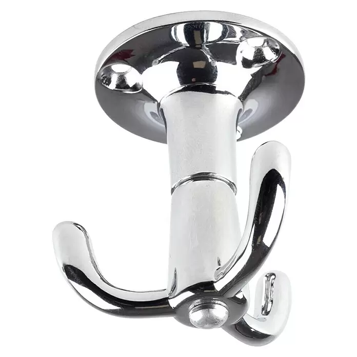 Rei Garderobenhaken C8724 - L x B x H: 54 x 46 x 46 mm, Aluminium, Silber - Glänzender dreifacher Chrom-Kleiderhaken.