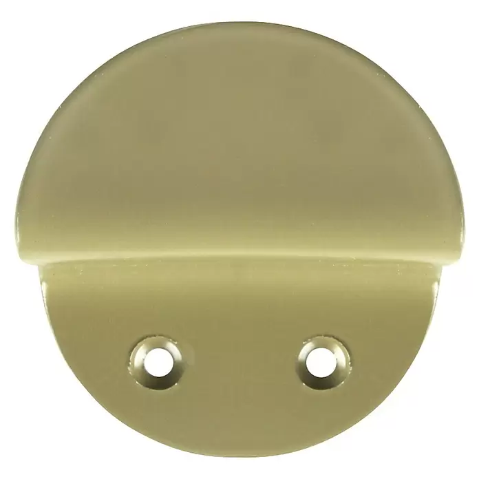 Rei Garderobenhaken C8712 - L x B x H: 32 x 60 x 64 mm, Stahl, Grün - Hellgoldener D-förmiger Möbel- oder Schubladengriff mit zwei sichtbaren Schraubenlöchern.