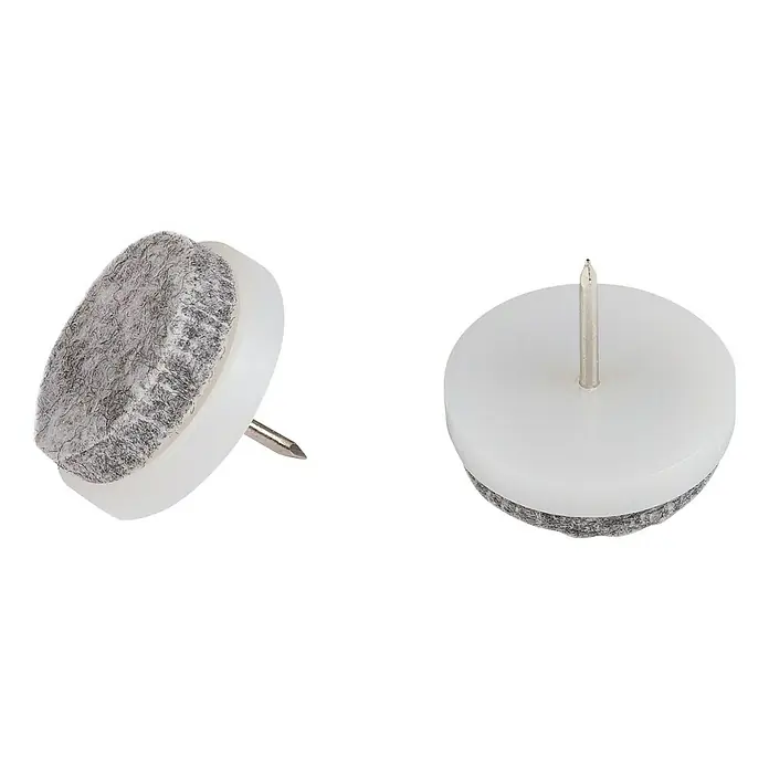 Stabilit Filzgleiter - 24 mm, 8 Stk., Weiß, Mit Stift - Filzgleiter mit Nagel für Möbelbeine, ideal zum Schutz von Böden vor Kratzern und Beschädigungen. Praktisches Zubehör für jedes Zuhause.