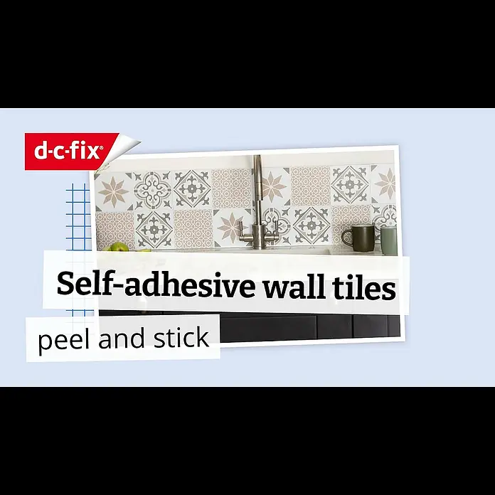 D-c-fix Fliesensticker Wall Tiles Amira - 6 Stk., 15 x 15 cm, Grau - How to install d-c-fix Self-Adhesive Wall Tiles | Easy, fast & on a budget