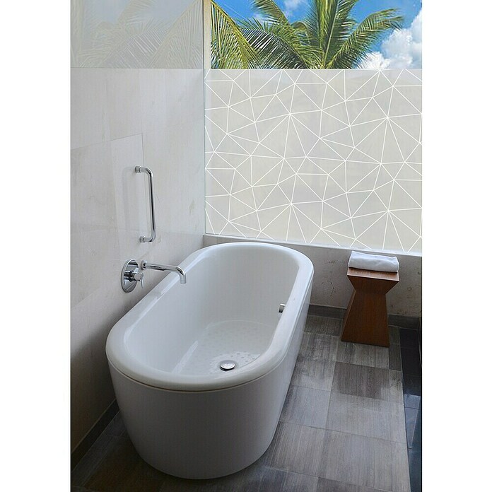 Vénilia Glasfolie Vitrostatic Premium (L x B: 1,5 m x 45 cm, Statisch haftend, Polygon, Weiß) | BAUHAUS
