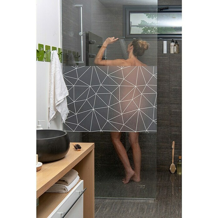 Vénilia Glasfolie Vitrostatic Premium (L x B: 1,5 m x 45 cm, Statisch haftend, Polygon, Weiß) | BAUHAUS