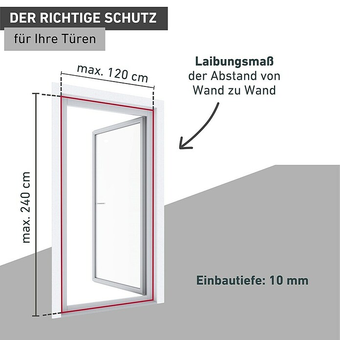 Windhager Türvorhang Teleskop (B x H: 120 x 250 cm, Montage Insektengitter: Ankletten) | BAUHAUS