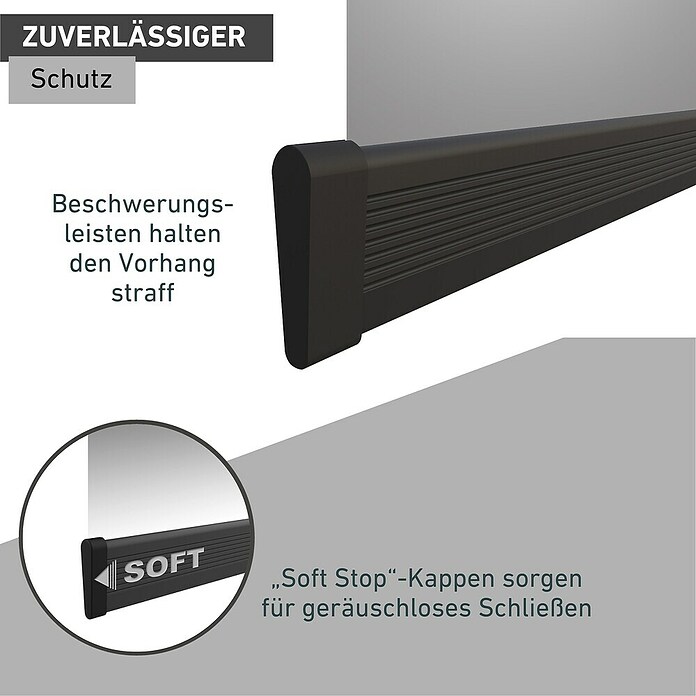 Windhager Türvorhang Teleskop (B x H: 120 x 250 cm, Montage Insektengitter: Ankletten) | BAUHAUS
