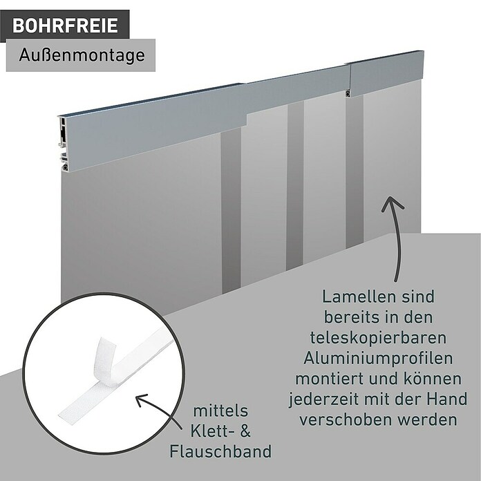 Windhager Türvorhang Teleskop (B x H: 120 x 250 cm, Montage Insektengitter: Ankletten) | BAUHAUS