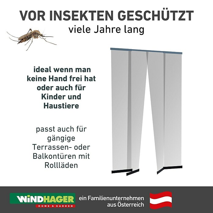 Windhager Türvorhang Teleskop (B x H: 120 x 250 cm, Montage Insektengitter: Ankletten) | BAUHAUS