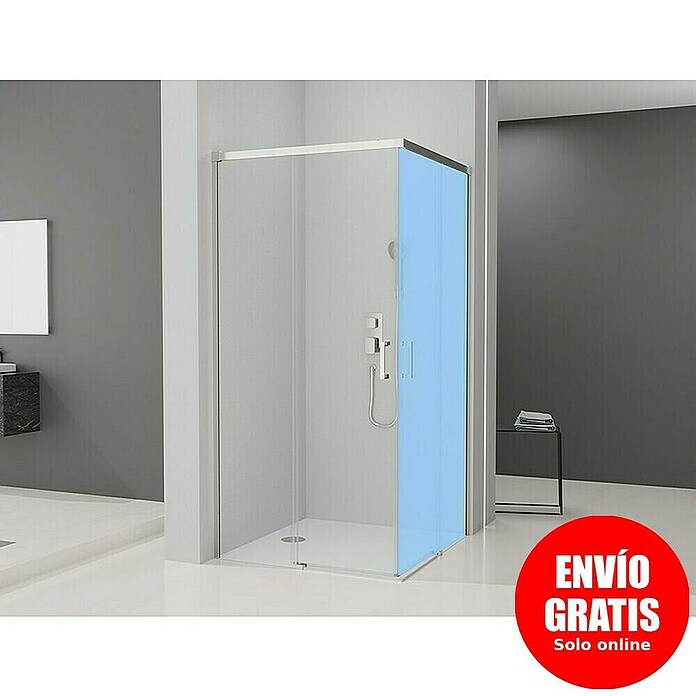 Camargue Mampara de ducha esquinera Aqua angular 1 lado (100 x 195 cm, Cromo, Espesor de vidrio: 6 mm) | BAUHAUS