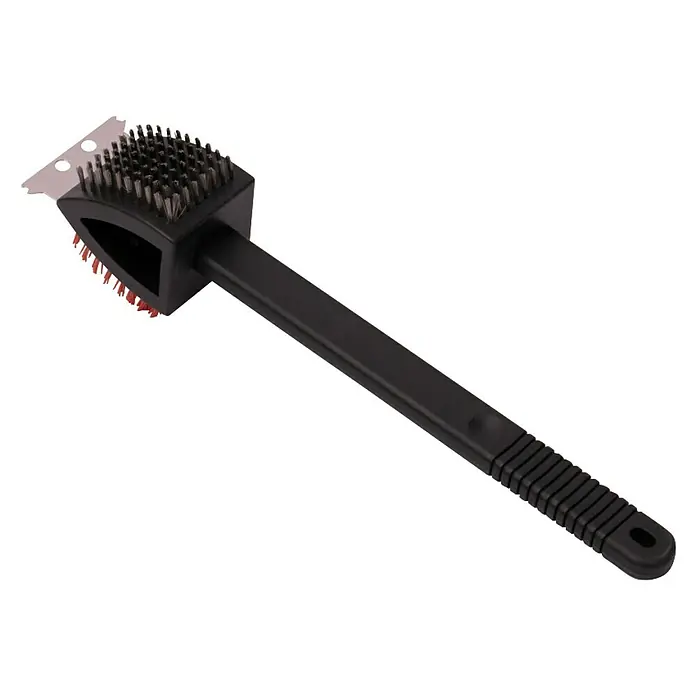 Grillstar Grillbürste - Länge: 37,4 cm, Edelstahl/Nylon - Grillbürste mit Schaber, schwarzer Griff. Ideal für die Reinigung von Grillrosten. Robuste Ausführung für eine effektive Reinigung.